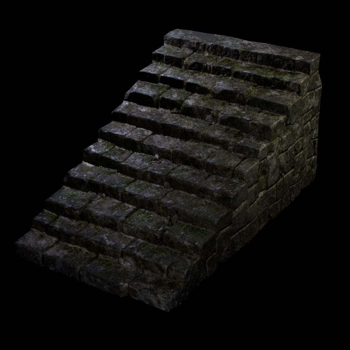 Stone Stairs Low-poly 3D model_6