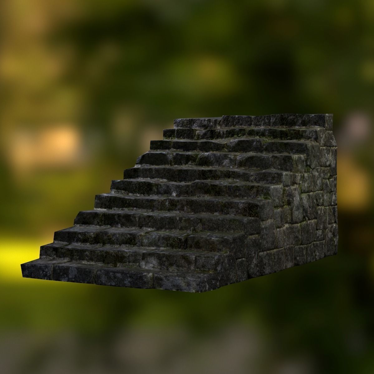 Stone Stairs Low-poly 3D model_7