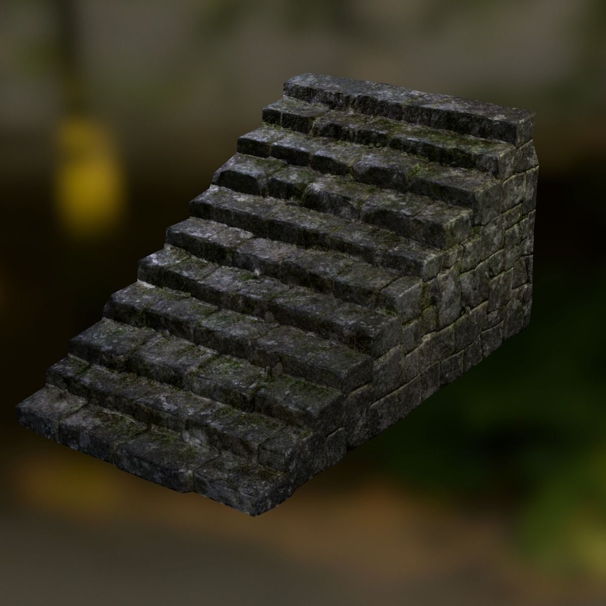 Stone Stairs Low-poly 3D model_4