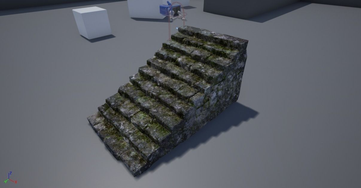 Stone Stairs Low-poly 3D model_15