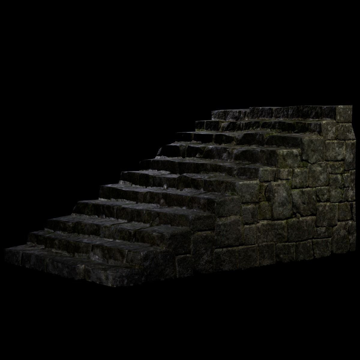 Stone Stairs Low-poly 3D model_11