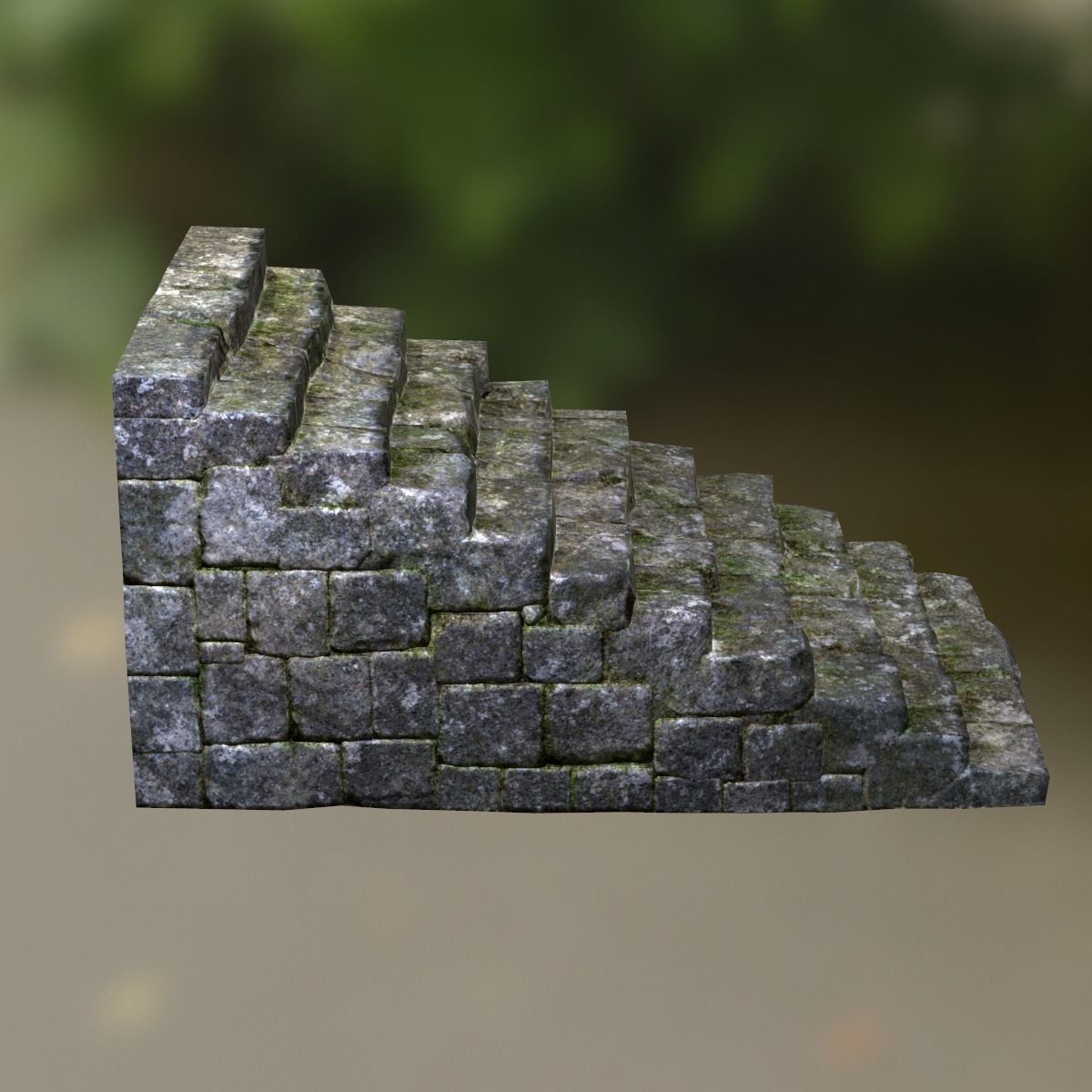 Stone Stairs Low-poly 3D model_10