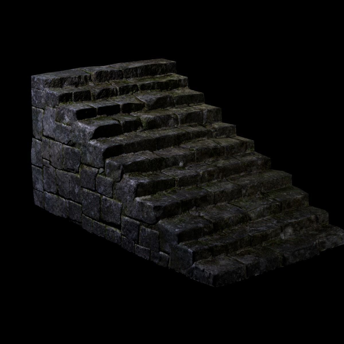 Stone Stairs Low-poly 3D model_5