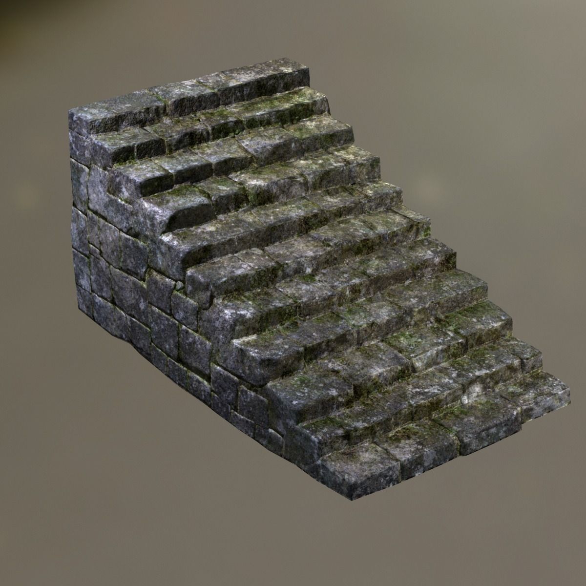 Stone Stairs Low-poly 3D model_3