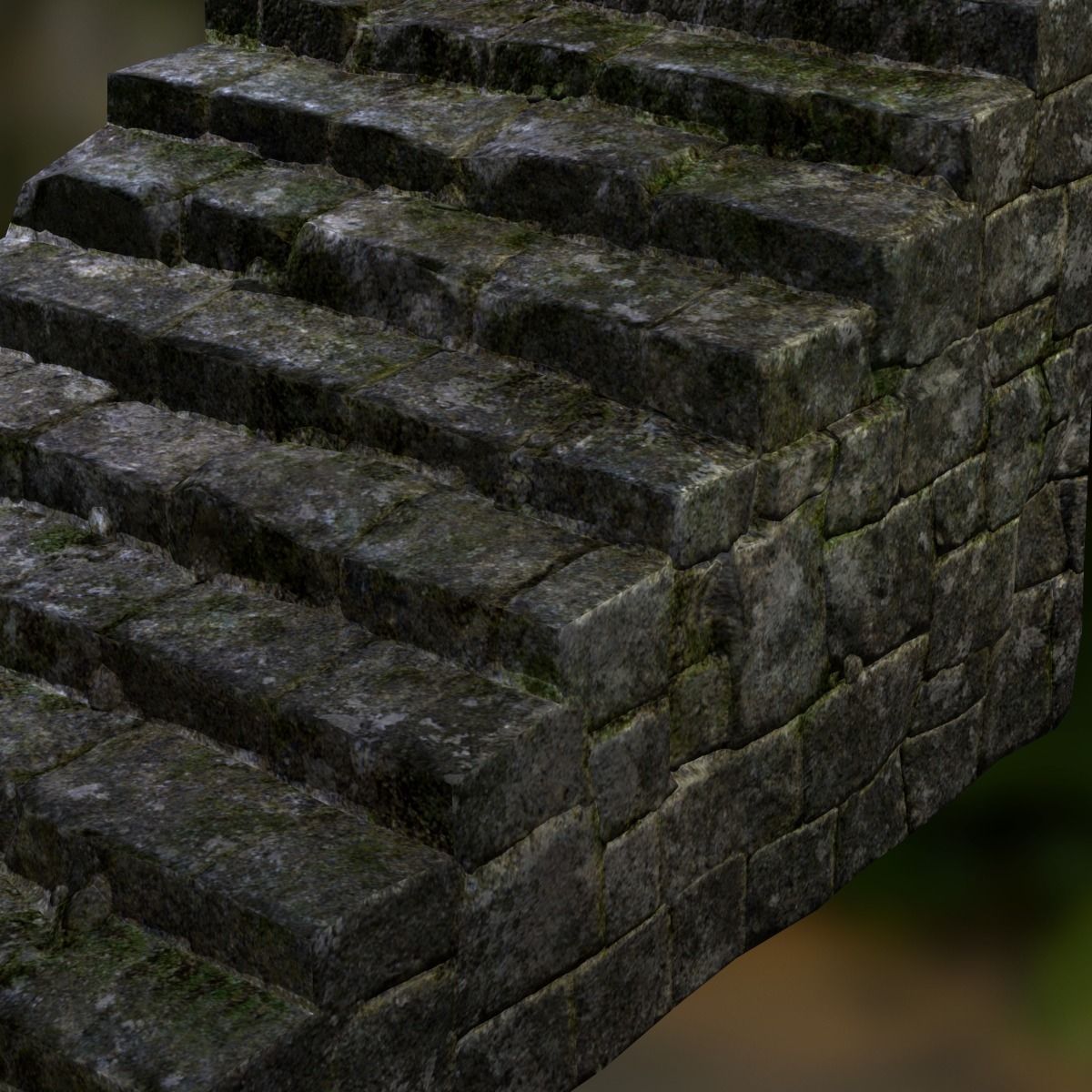 Stone Stairs Low-poly 3D model_9