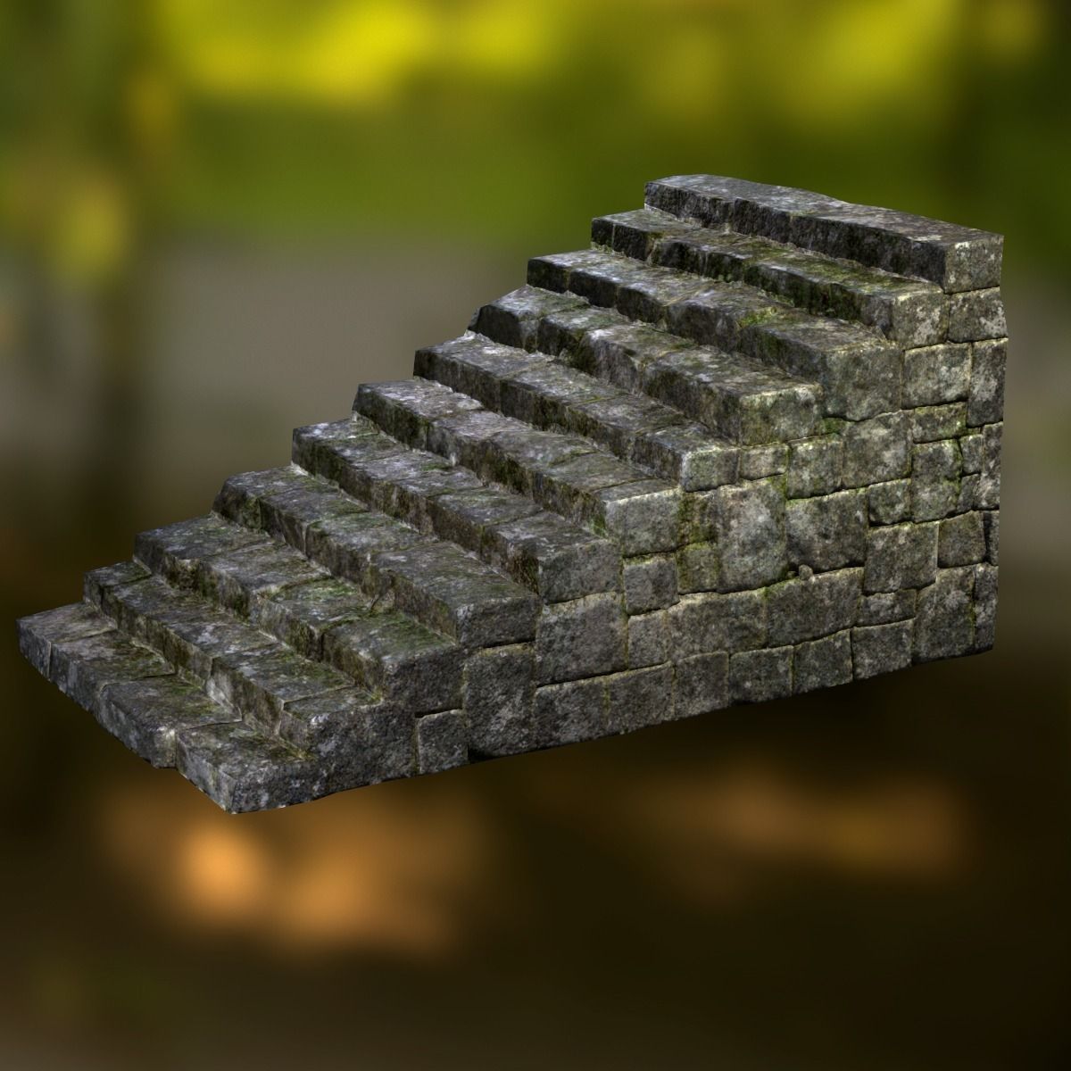 Stone Stairs Low-poly 3D model_2