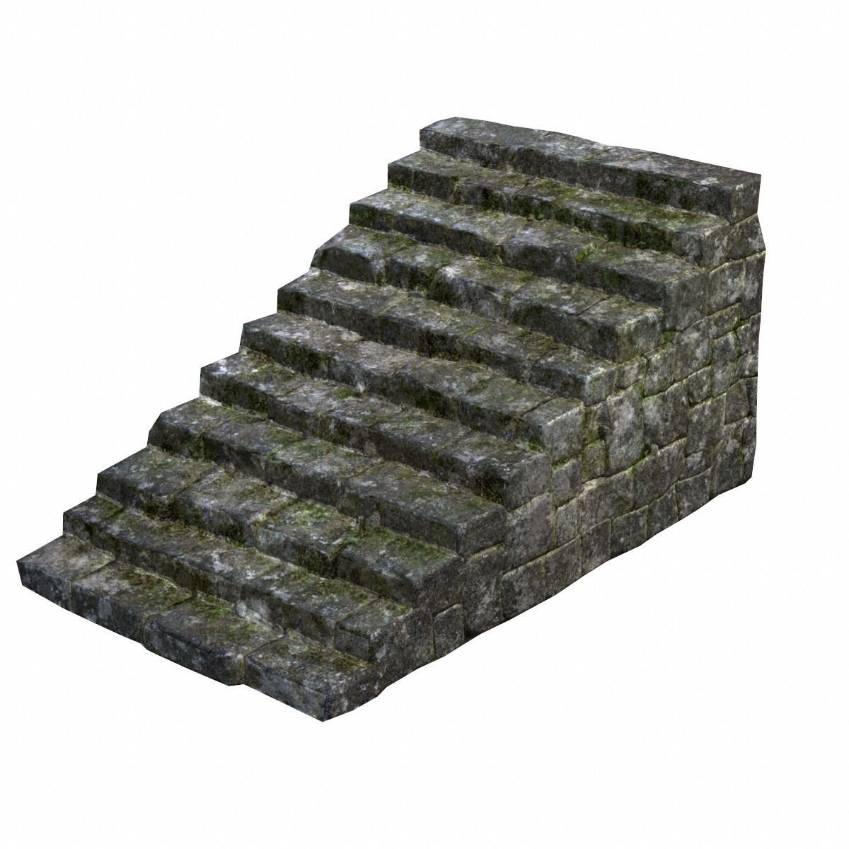 Stone Stairs Low-poly 3D model_1