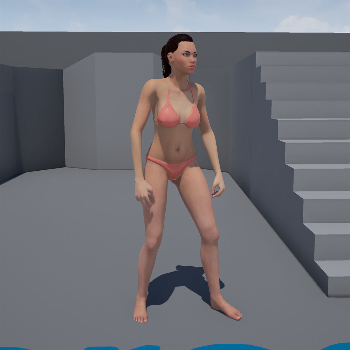 Adriana Unreal 4 Character Low-poly 3D model_8