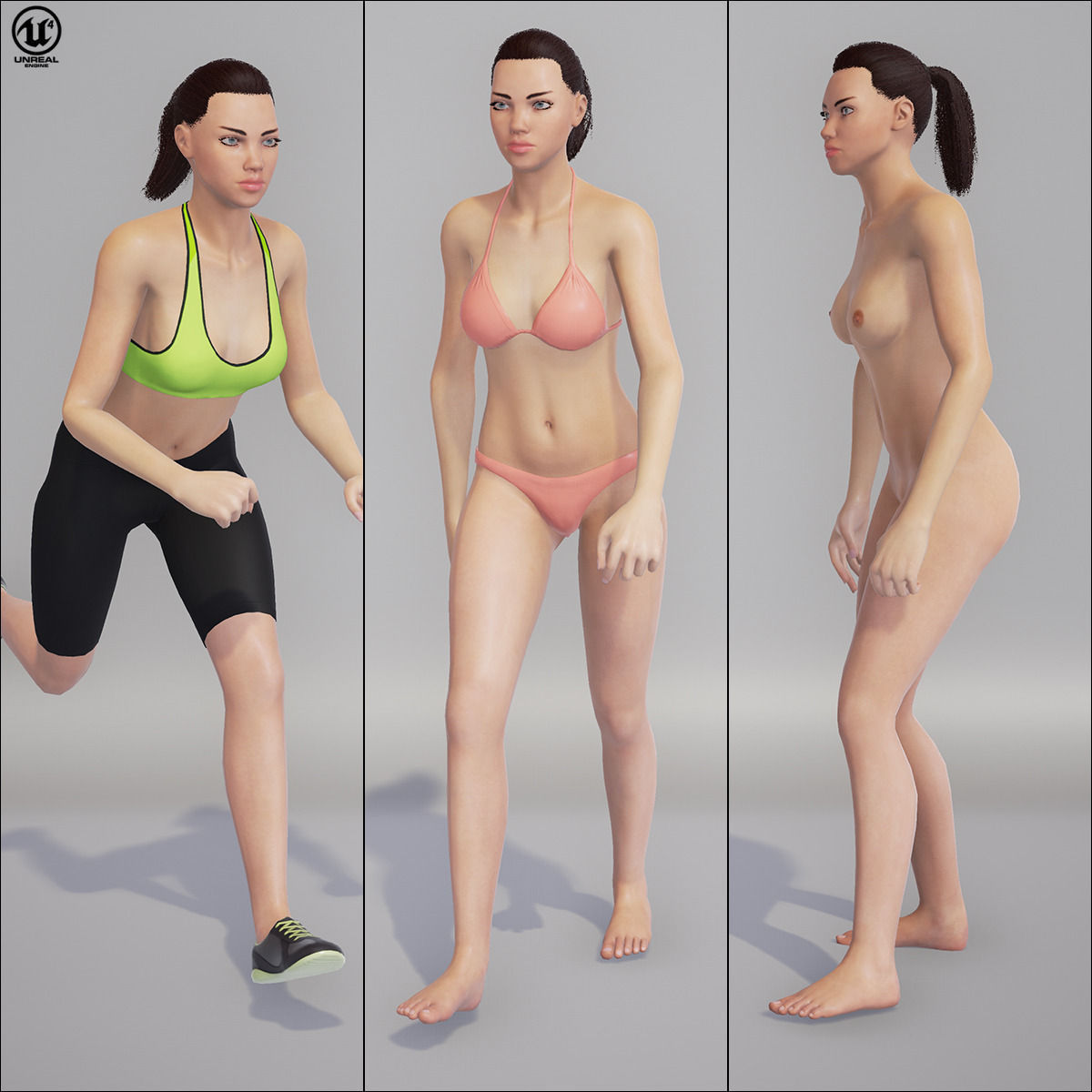 Adriana Unreal 4 Character Low-poly 3D model_6