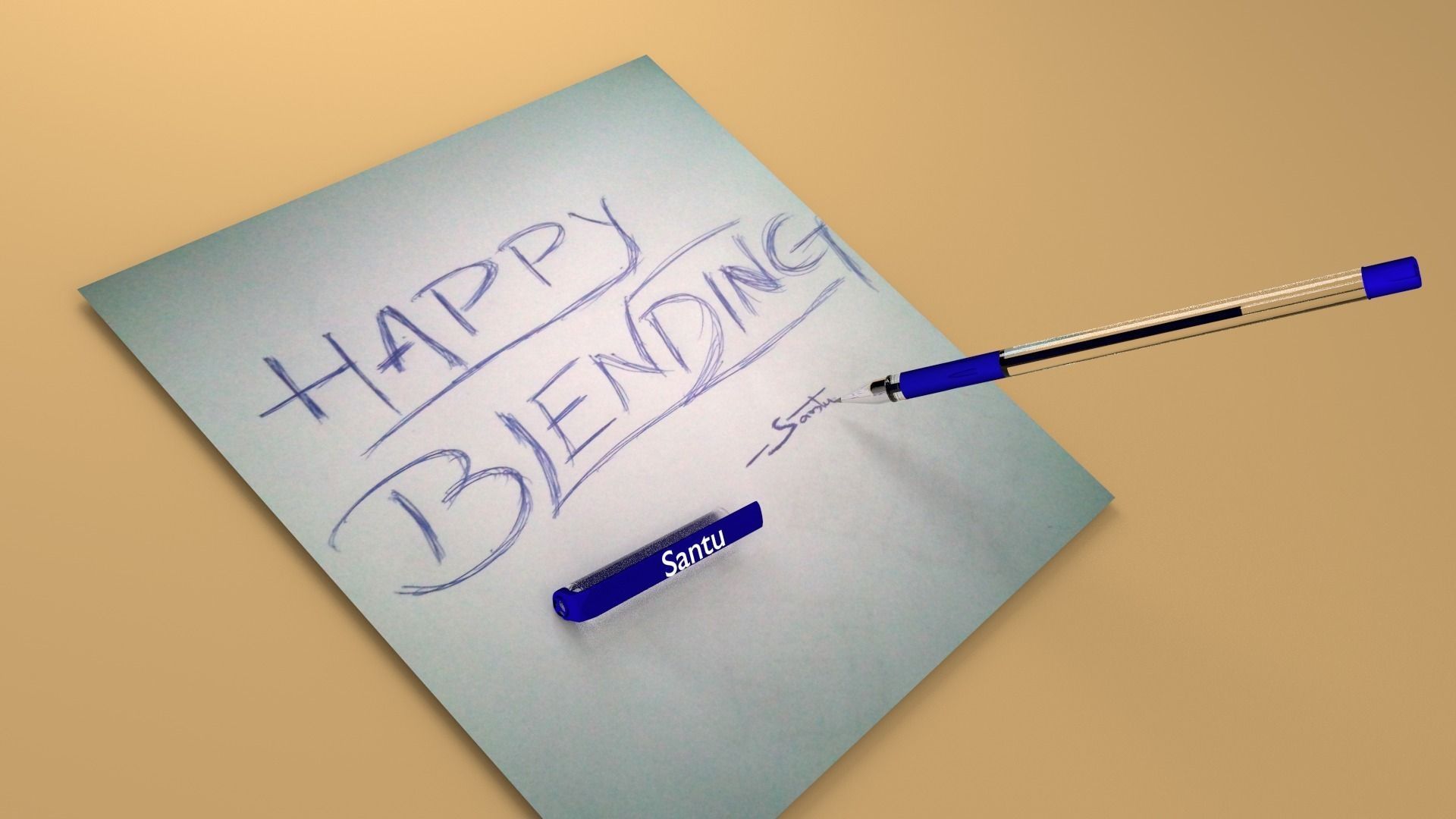 simple pen Free 3D model_1