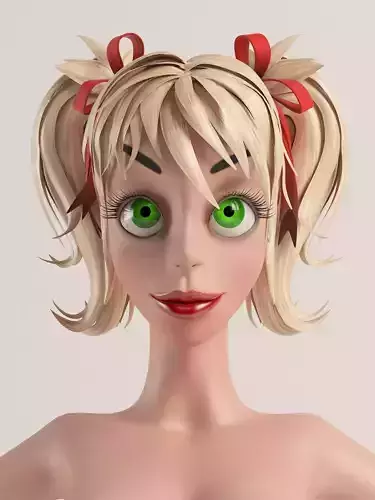Mandy woman in bikini and shorts 3D model