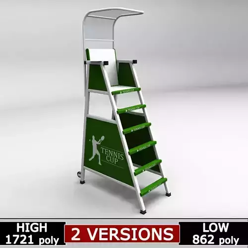 Umpire tennis judge chair low poly
