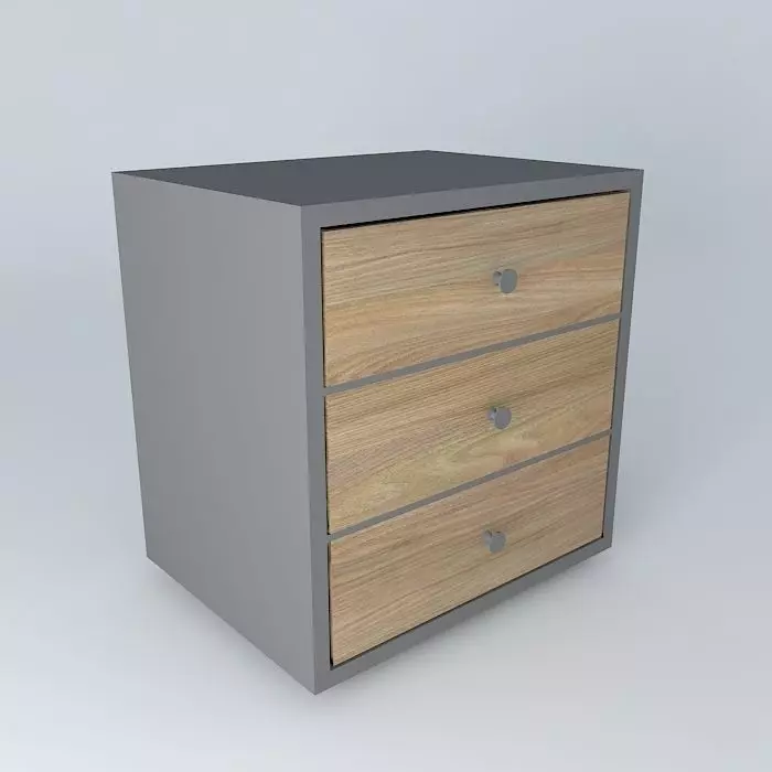 BEDSIDE CABINET oak and ebony 3D model