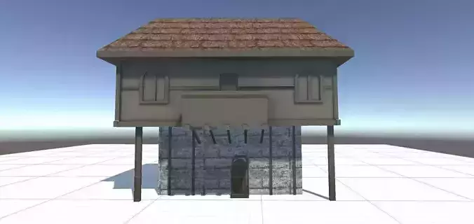 Low poly Medieval Village House