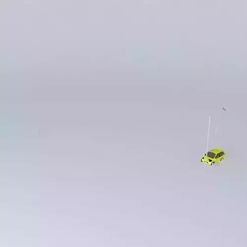 The Crash car in middle of snowy field