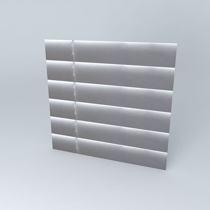 White Wood Window Cover Free 3D model_1