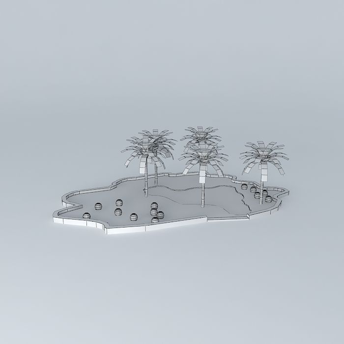 A Lovely Oasis Free 3D model_3
