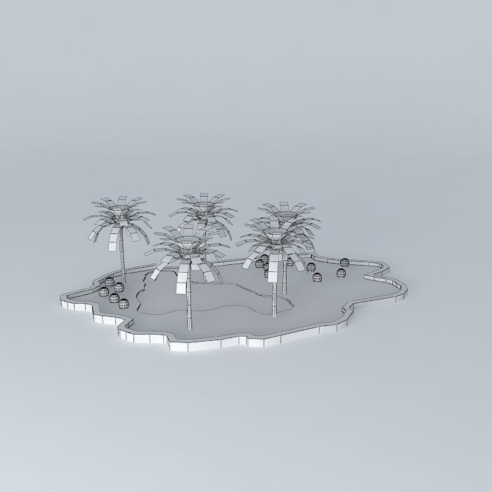 A Lovely Oasis Free 3D model_4