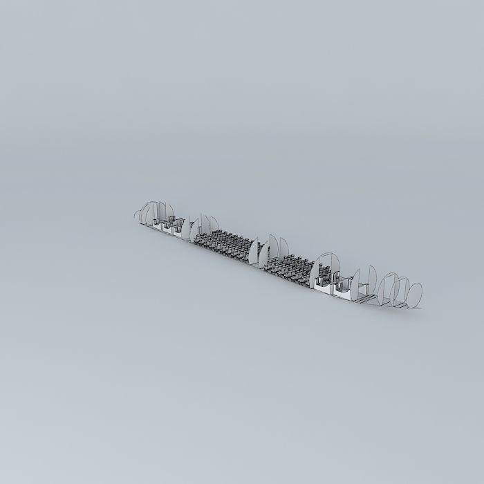 Airbus A321 interior Free 3D model_4
