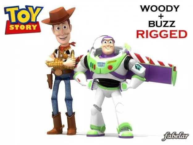 Woody and Buzz rigged 3D model_0