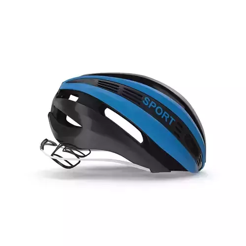 Blue Bicycle Helmet 3D model