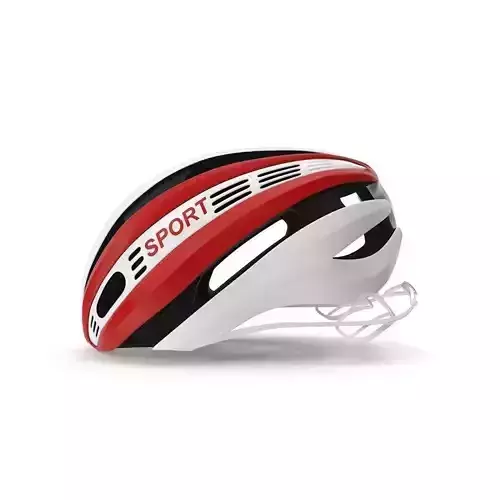 Red Bicycle Helmet 3D model