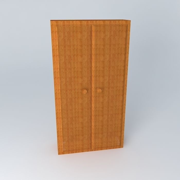 A Shelf-Cabinet orange door Free 3D model_2