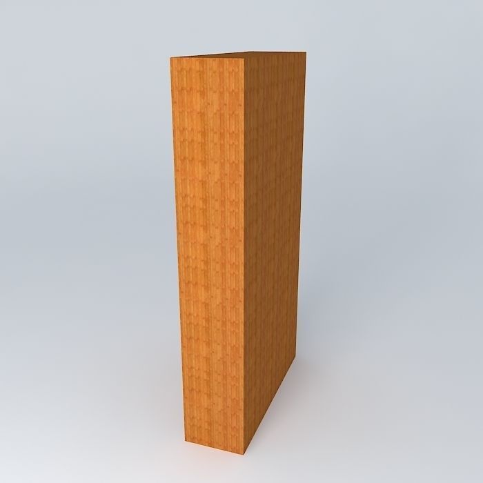 A Shelf-Cabinet orange door Free 3D model_1