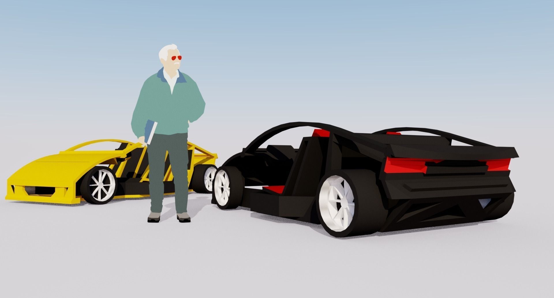 Extruda Modulare Electric Race Car Frame Low-poly 3D model_0