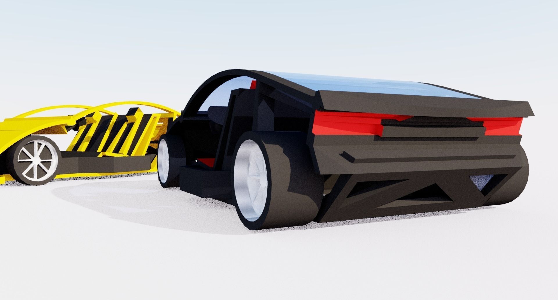 Extruda Modulare Electric Race Car Frame Low-poly 3D model_4