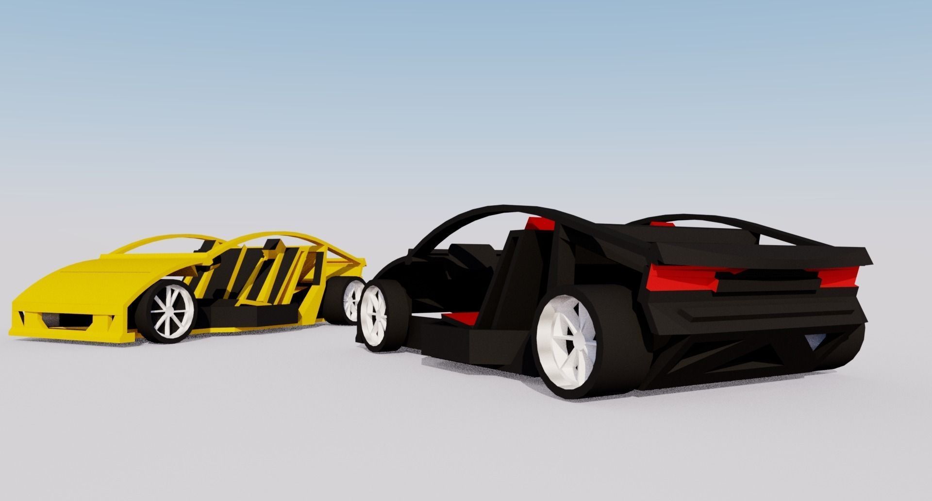 Extruda Modulare Electric Race Car Frame Low-poly 3D model_1
