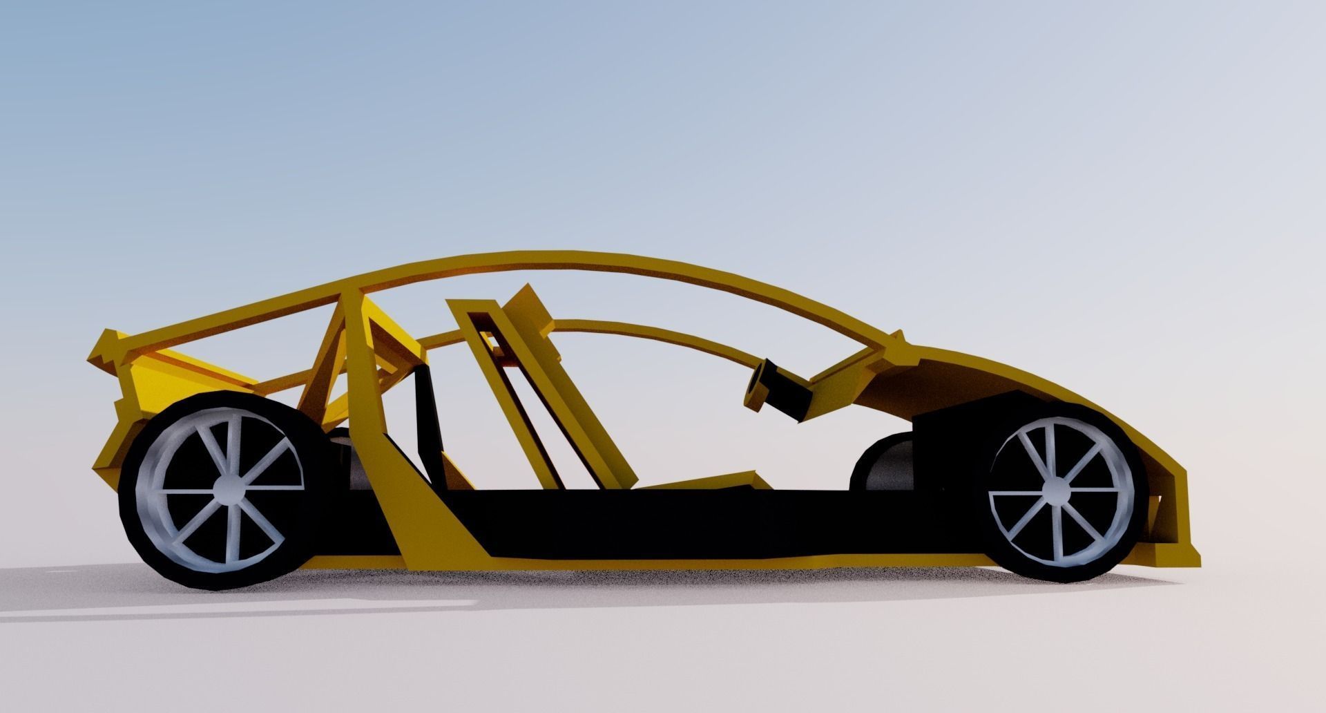 Extruda Modulare Electric Race Car Frame Low-poly 3D model_3