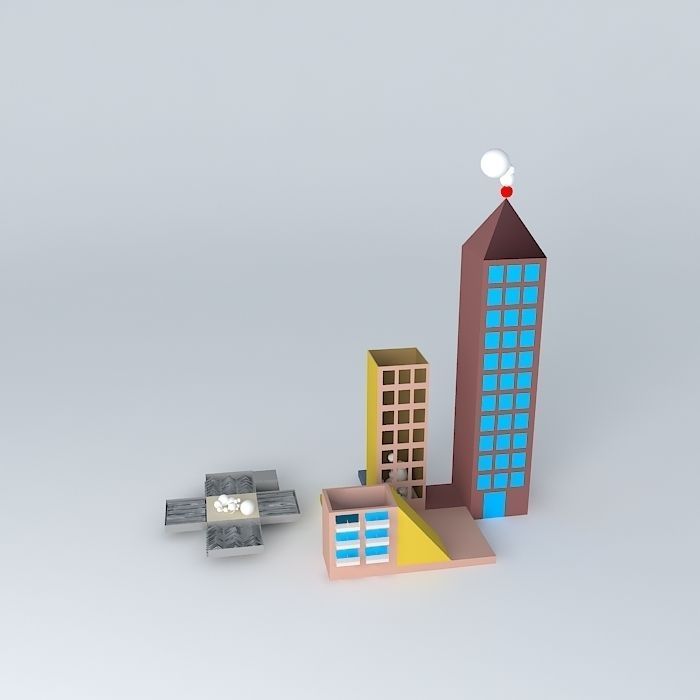 Cotton-physics Cottonballs Free 3D model_2