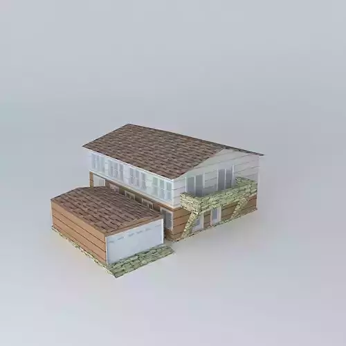 A Typical Low-Poly Family House/Condominium Free 3D model