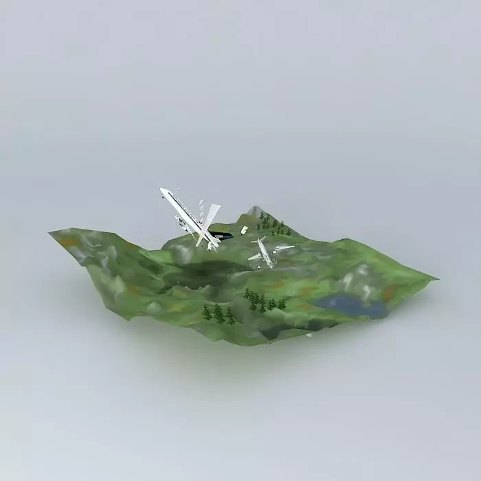 Hill Plane Crash Contest Free 3D model