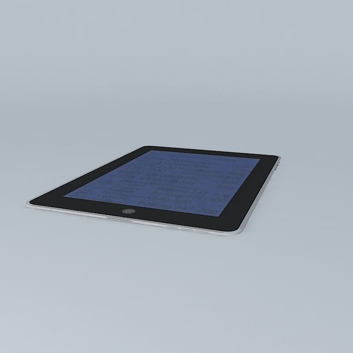 AAO flight schedules on IPad 2 Free 3D model_1
