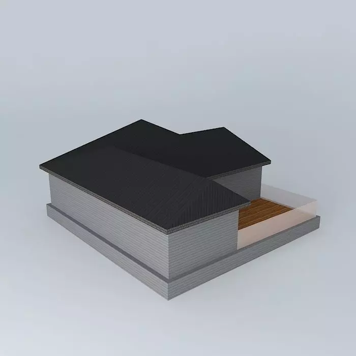 An Empty Modern Home Free 3D model_0