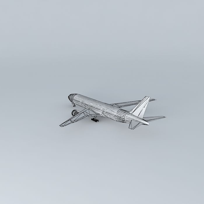 Template - Boeing 777-200LR Free 3D model_4
