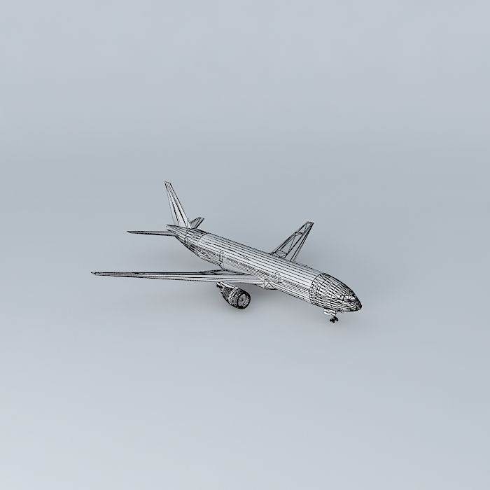 Template - Boeing 777-200LR Free 3D model_3