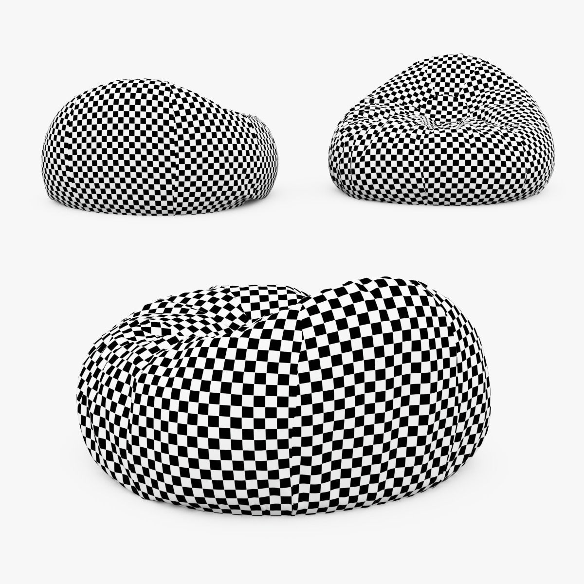 Grand Leather Bean Bag Chair 3D model CGTrader