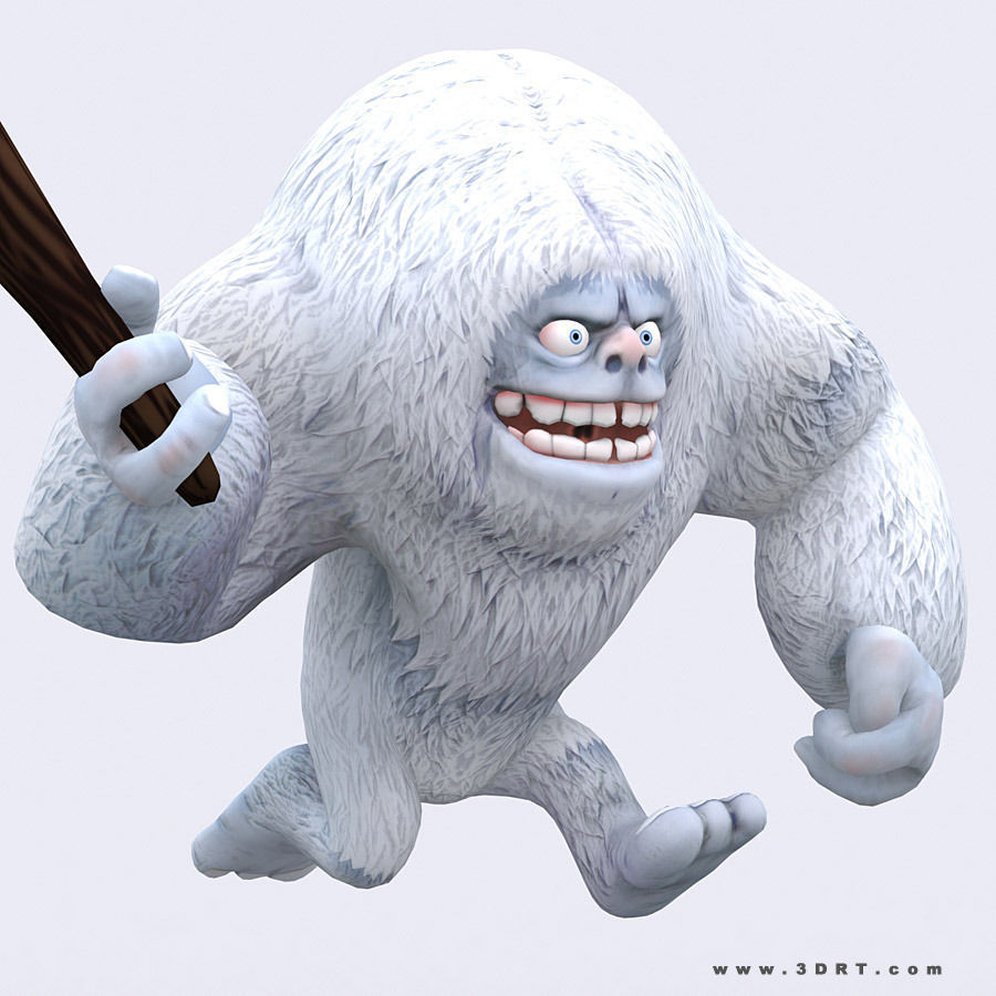 3DRT-Toon Yeti monster Low-poly 3D model_3