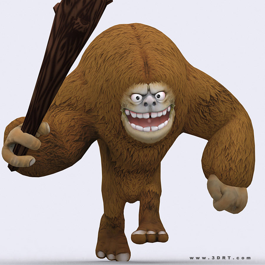3DRT-Toon Yeti monster Low-poly 3D model_6