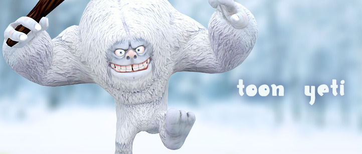 3DRT-Toon Yeti monster Low-poly 3D model_7