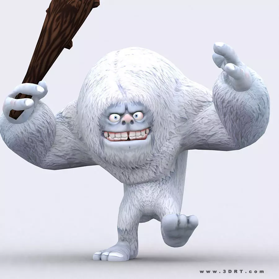 3DRT-Toon Yeti monster Low-poly 3D model_0