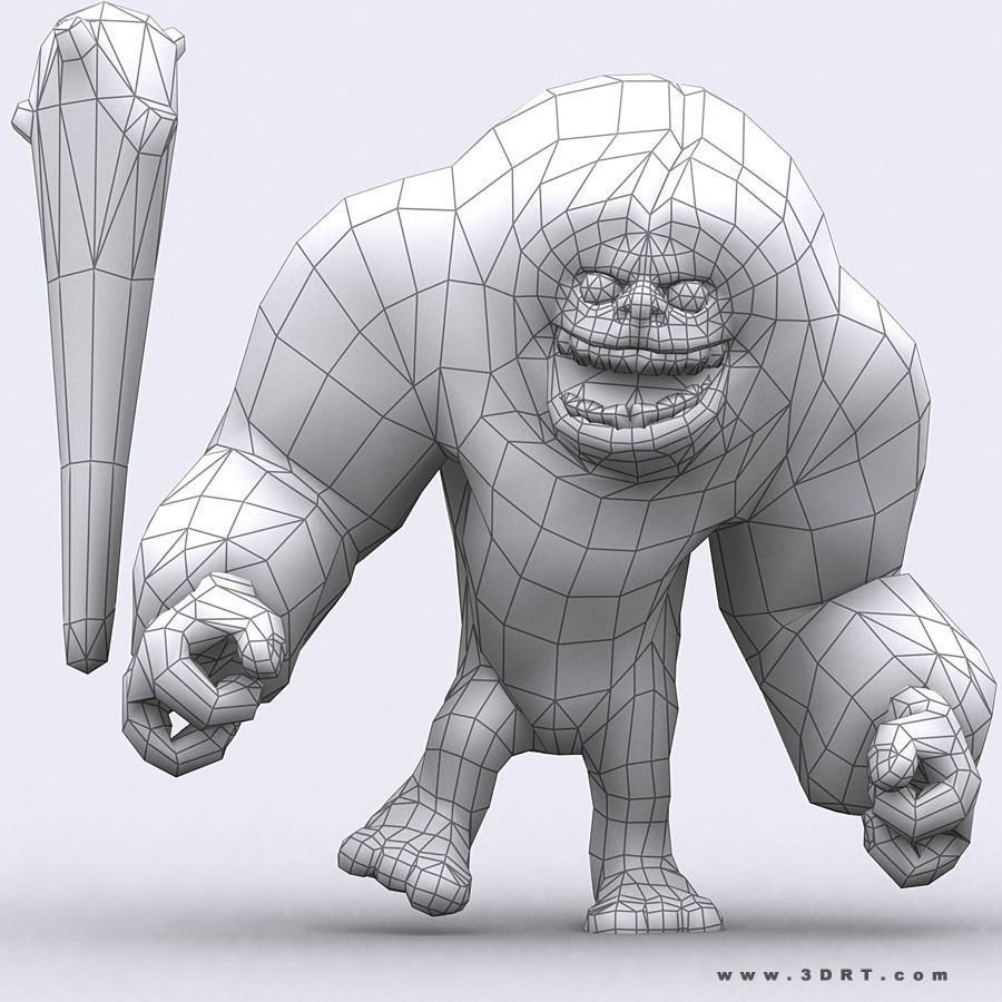 3DRT-Toon Yeti monster Low-poly 3D model_5