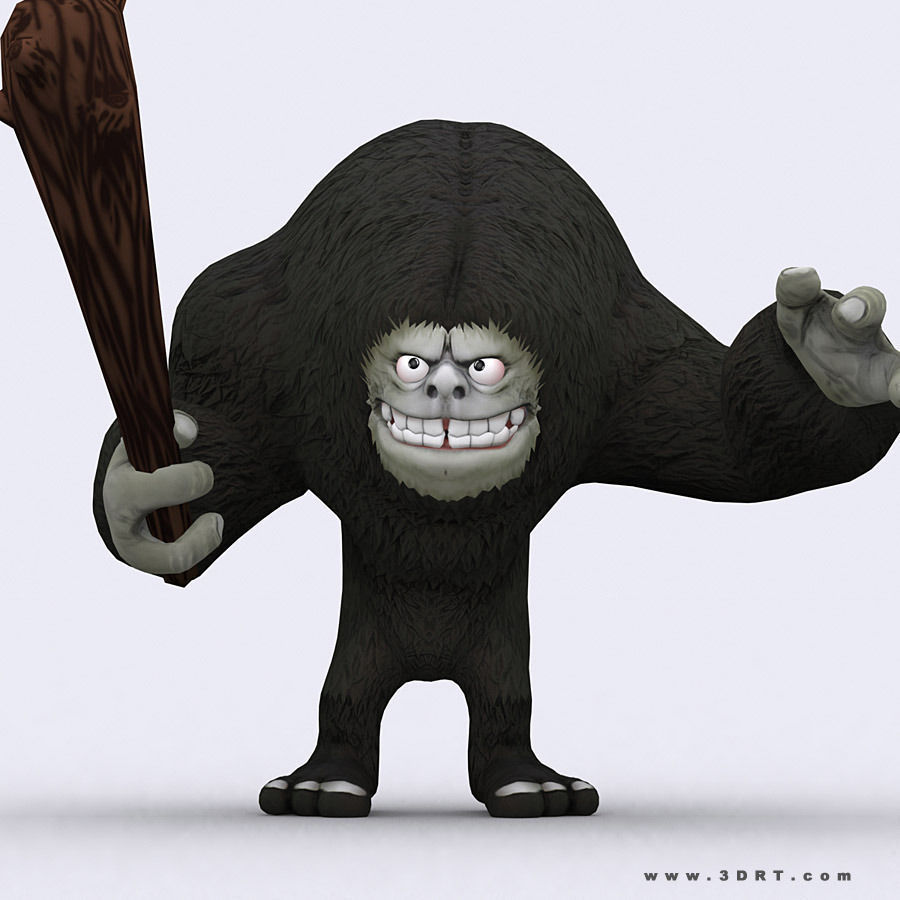 3DRT-Toon Yeti monster Low-poly 3D model_2