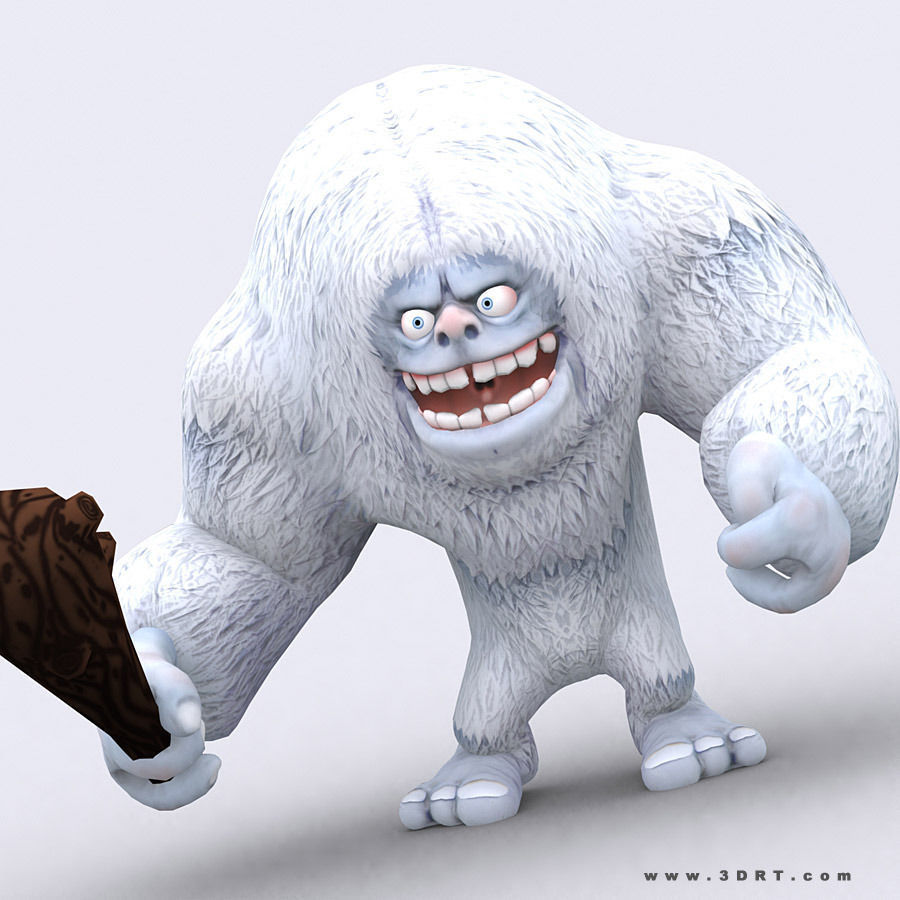 3DRT-Toon Yeti monster Low-poly 3D model_4