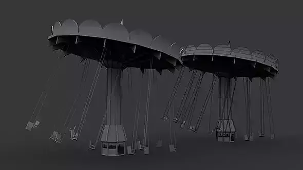 Carousel 1 airplane flying in sky 3D model