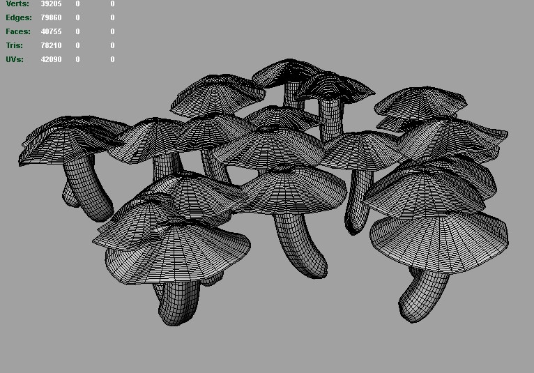 ortinarius cortinarius mushrooms 3D model_3
