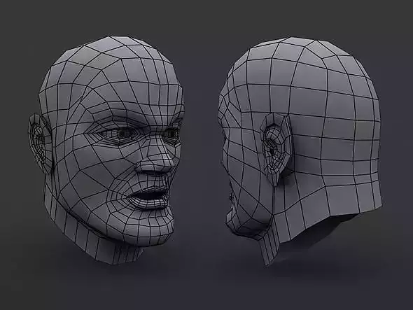 Human Comic Male Head Base Mesh